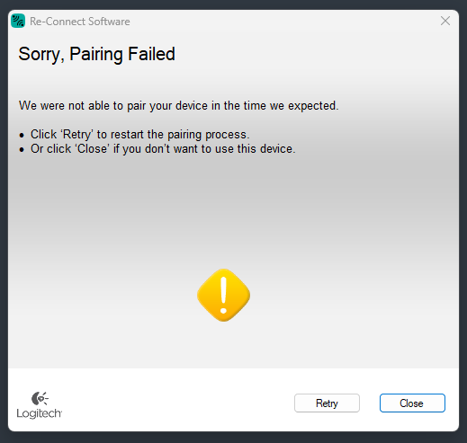 Logitech Connect Utility 2.30.9 error